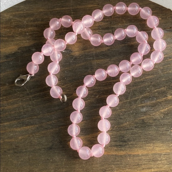 Alquimia Jewelry - KNOT PINK JADE BUBBLE SHORT NECKLACE